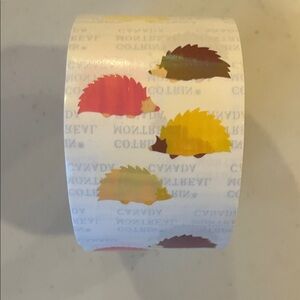 Colorful Holographic Hedgehog Themed Stickers Roll